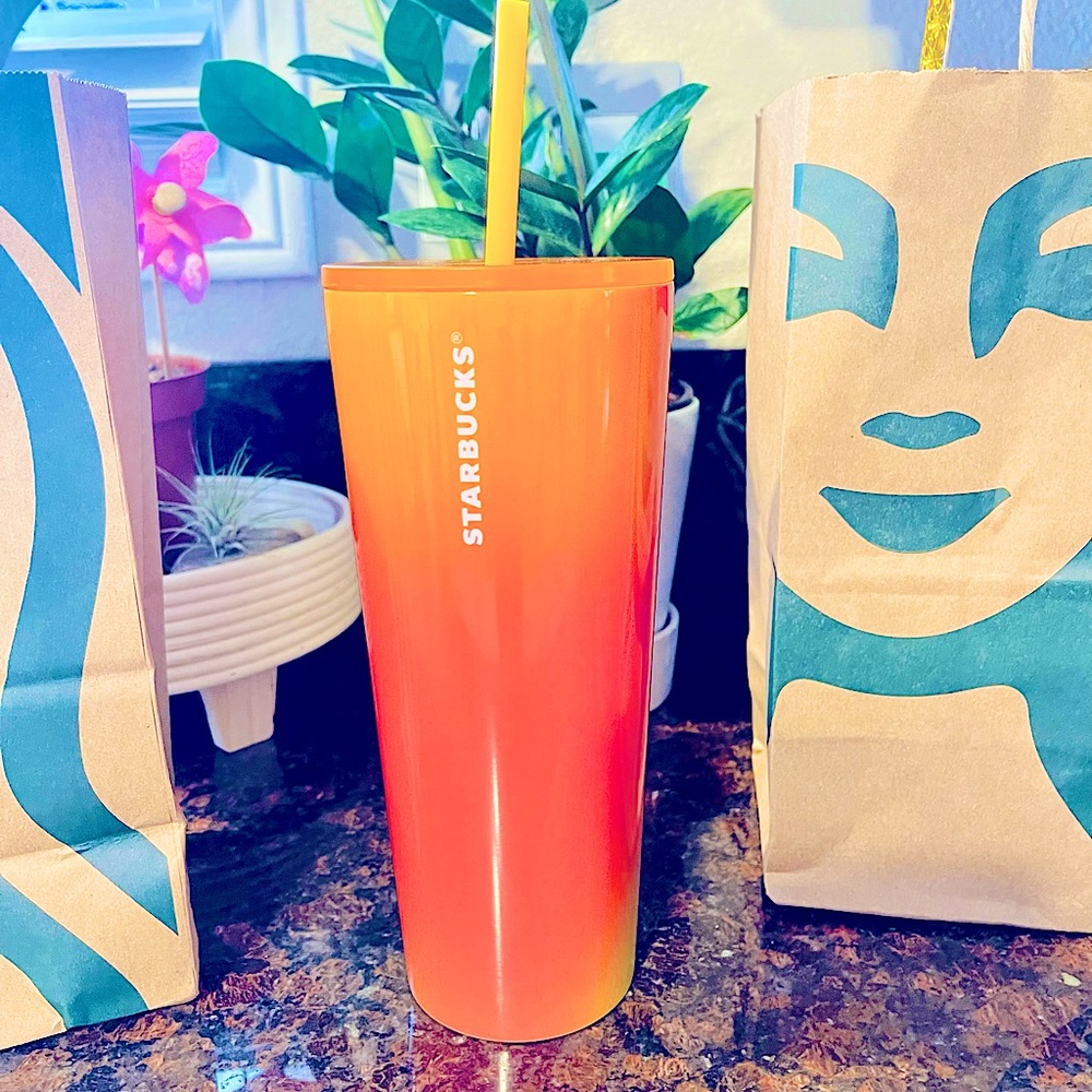🧡Starbucks🧡 2022 Summer Yellow & Orange Ombre Gradient Stainless Steel Tumbler